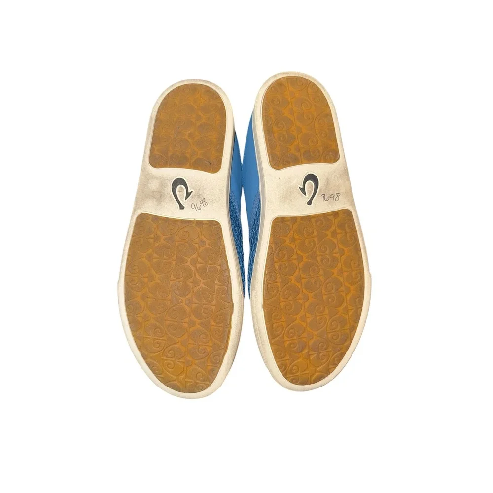 Olukai Pehuea Sneakers Women 8.5 Blue  Slip On Mesh Drop-In Heel 20271-CSCS